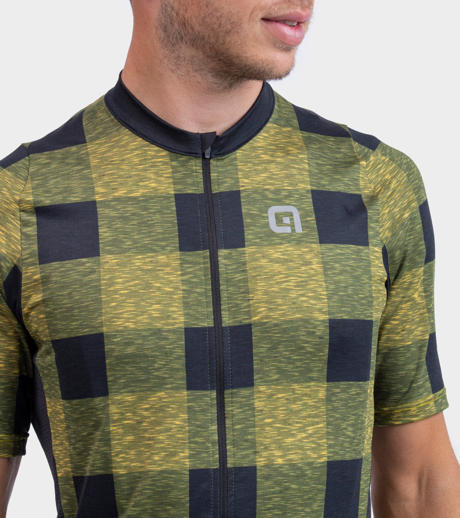 Men's Gravel Cycling Jersey in yellow front view